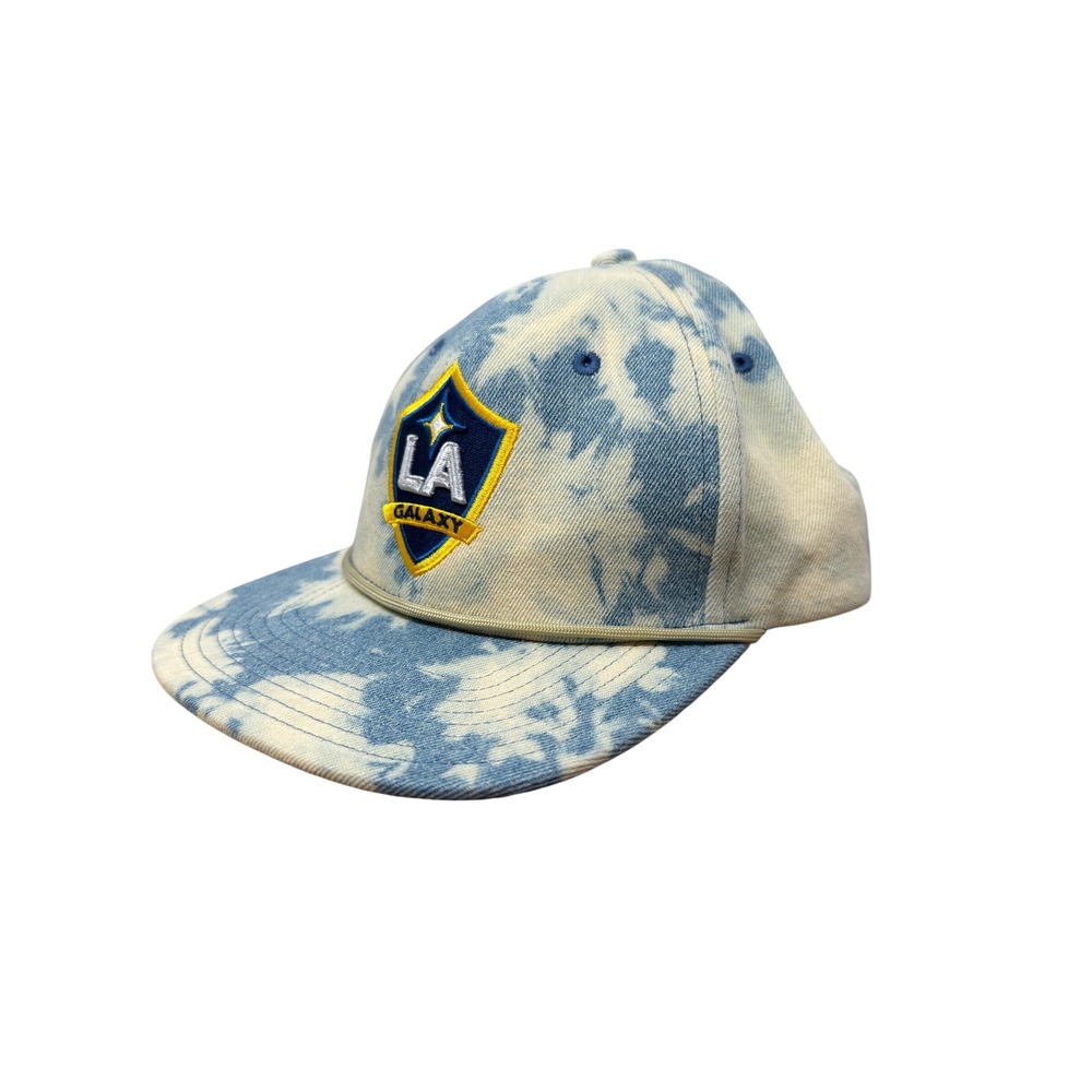 Mitchell & Ness LA Galaxy Snapback Hat Blue White Tie Dye MLS Soccer Cap Mens - Picture 2 of 8
